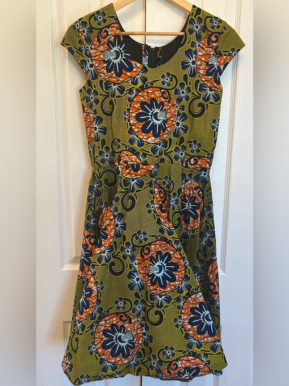 Handmade Cotton Fit & Flare Dress Fully Lined Size 4-6 EUC